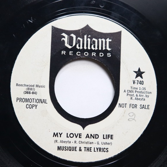 MUSIQUE & THE LYRICS - MY LOVE AND LIFE / TALKIN' ABOUT LOVE - ROCK 45 *PROMO*